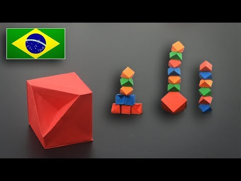 Origami: Torre de Cubos 3D - Instruções em Português BR Origami: Torre de Cubos 3D - Instruções em Português BR