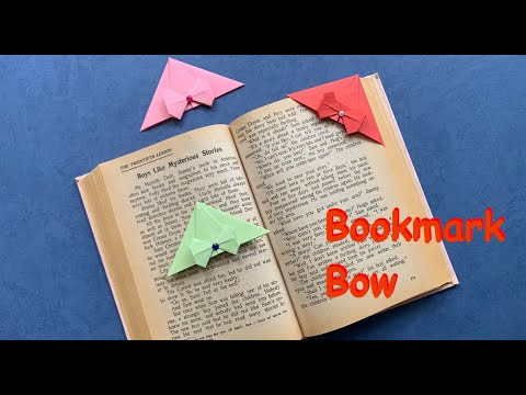 Бантик оригами из бумаги | Закладка для книги | Bookmark origami paper bow Бантик оригами из бумаги | Закладка для книги | Bookmark origami paper bow