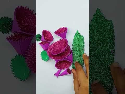 Wow!! Wonderful Glitter Foam Paper Stick Flower Making at Home #shorts #shortvideo #flowers Wow!! Wonderful Glitter Foam Paper Stick Flower Making at Home #shorts #shortvideo #flowers