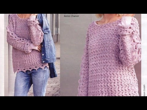 Pullover crochet pattern - Узор крючком для пуловера Pullover crochet pattern - Узор крючком для пуловера