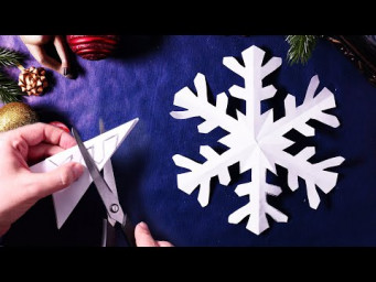 Как сделать снежинку из прямоугольной бумаги ✂❄ Легкий мастер-класс для детей и взрослых!