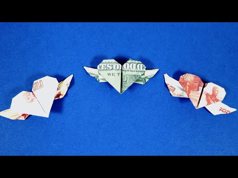 Как сделать сердечко из купюры Манигами сердце Как сделать сердечко из купюры Манигами сердце