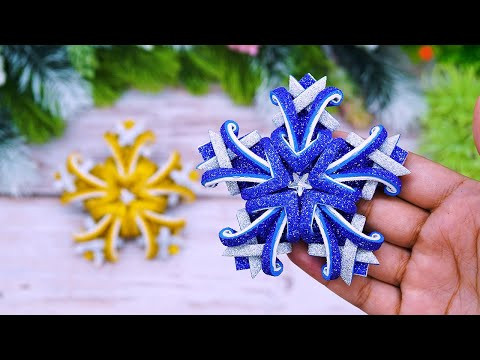 How to Make Snowflakes Using Glitter Sheet❄️New Year Decoration
