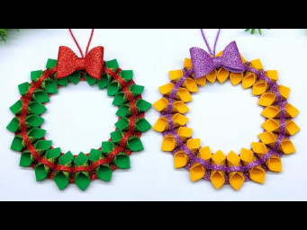 How to Make a Paper Christmas Wreath | Easy DIY Front Door Decoration!