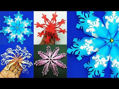 4 Easy Paper Snowflakes Designs - Christmas Snowflakes Decorations - Christmas Decorate With Me