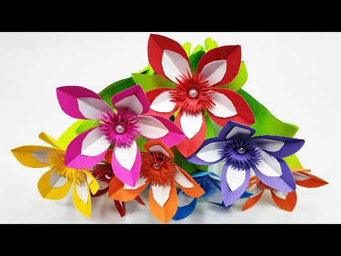 Easy and Beautiful Paper Flowers Making | Paper Craft | DIY Home Decor