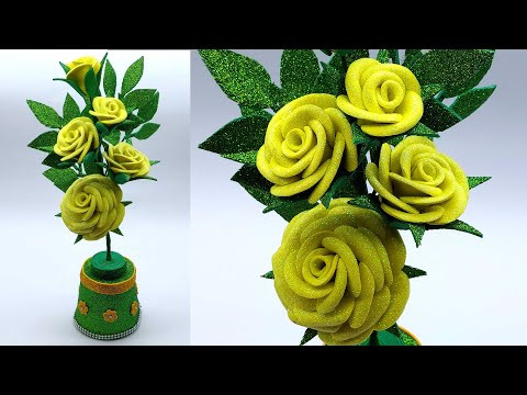 beautiful gift ideas rose flower showpiece making at home diy foam sheet craft ideas by origami art beautiful gift ideas rose flower showpiece making at home diy foam sheet craft ideas by origami art