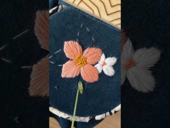 Embroidery leaves #вышивка #вышивкагладью #embroiderytutorial #embroideryflowers #embroiderypattern