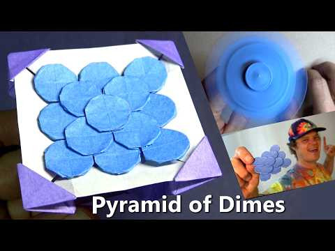 Mini Pyramid of Dimes Flicker Spinner - Pure Origami Tutorial Mini Pyramid of Dimes Flicker Spinner - Pure Origami Tutorial