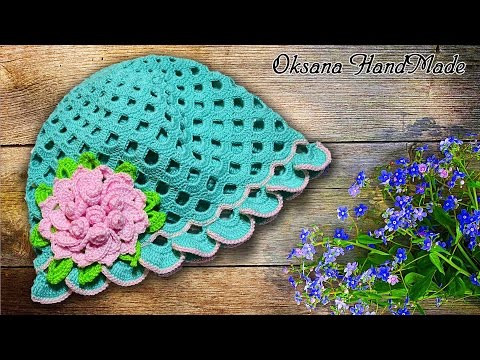 Шапка панамка "Весна". МК вязание крючком. Crochet