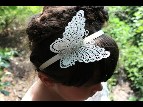 Ручная работа HandMade - КРУЖЕВНАЯ БАБОЧКА на ободке школьный мк Ручная работа HandMade - КРУЖЕВНАЯ БАБОЧКА на ободке школьный мк