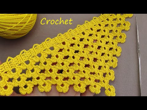 Цветочное КРУЖЕВО вязание крючком КАЙМА НА МЕТРАЖ  Crochet Lace Floral Ribbon Tape Tutorial