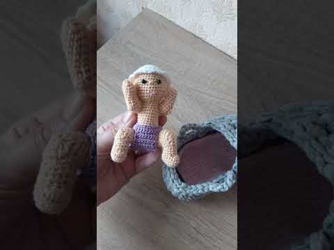 Вязаные крючком малыш и люлька #shorts Вязаные крючком малыш и люлька #shorts