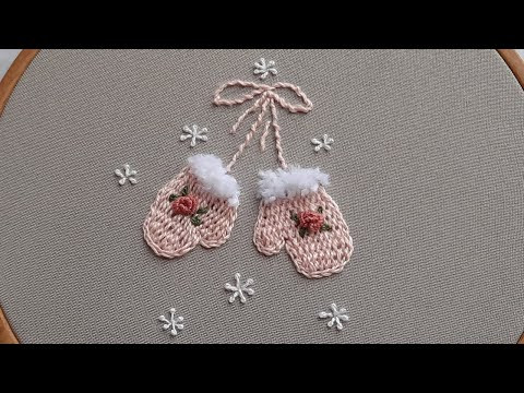 Winter Mittens for a real girl - Winter Embroidery - Easy stitches Winter Mittens for a real girl - Winter Embroidery - Easy stitches