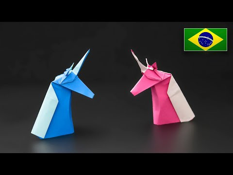 Origami: Busto de Unicórnio - Instruções em Português BR Origami: Busto de Unicórnio - Instruções em Português BR