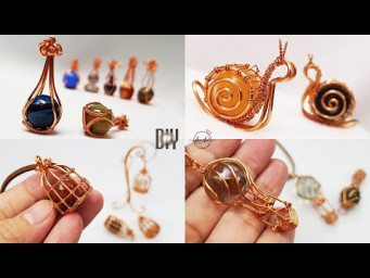 Unique handmade jewelry ideas | 4 wrapping big spherical stone without holes