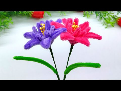 Beautiful Pipe Cleaner Stick Flower Making at Home | Easy DIY Flower Craft for Home Decor Beautiful Pipe Cleaner Stick Flower Making at Home | Easy DIY Flower Craft for Home Decor