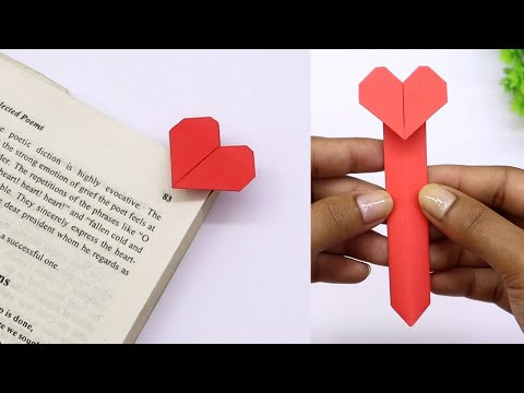 Origami Heart Bookmark - Easy Paper Craft Origami Heart Bookmark - Easy Paper Craft