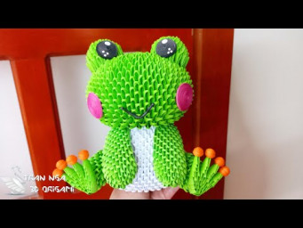 DIY paper miniature frog tutorial | Tutorial de rana de origami en 3D