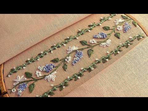 So Beautiful Flower Border Embroidery Amazing Vine Design Stitch Technique