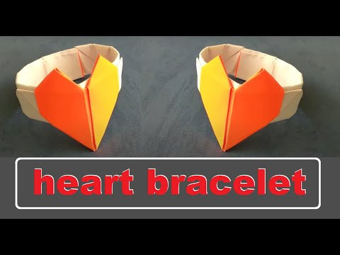 Origami paper heart bracelet || Craft for St. Valentine's Day Origami paper heart bracelet || Craft for St. Valentine's Day