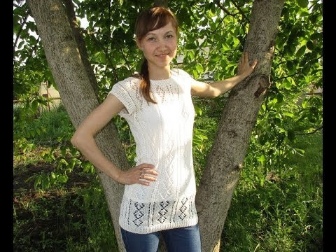 Женская ажурная туника спицами. Часть 1 Женская ажурная туника спицами. Часть 1