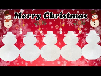 Paper Snowman | How to make Snowman Garland out of Paper | Kirigami Snowman | Christmas Crafts