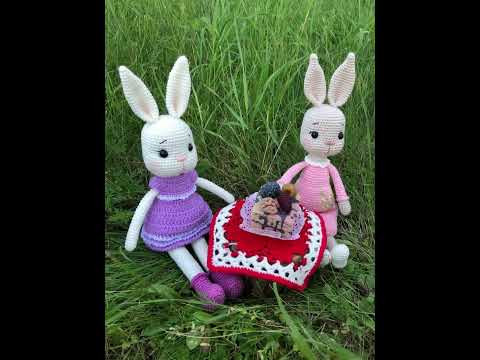 bunnies are relaxing on a picnic #shorts #crochet #bunny #toys
