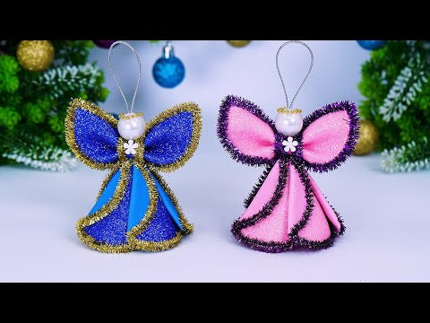 Christmas Angels Ornaments Making From Glitter Foam