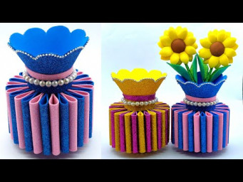 Beautiful Flower Vase - Easy and beautiful paper craft - Simple craft work with paper