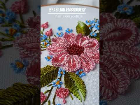 idea for embroidery Flower Pink Daisy  tutorial #shorts