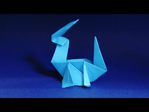 Как сделать динозавра из бумаги Оригами Parasaurolophus Как сделать динозавра из бумаги Оригами Parasaurolophus