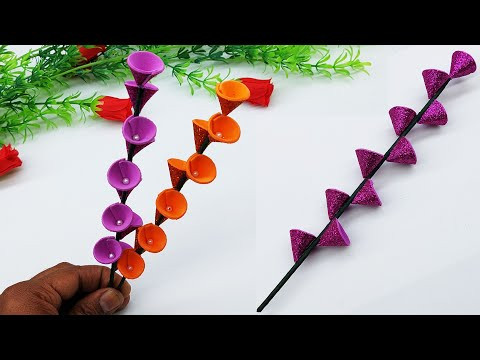 Easy & Beautiful Stick Flower Making Easy Tutorial | Wedding Decoration Ideas | DIY Handmade Crafts