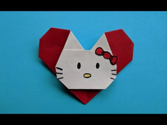 Сердечко оригами Хэллоу Китти |  Hello Kitty Heart | Valentine's Day Craft