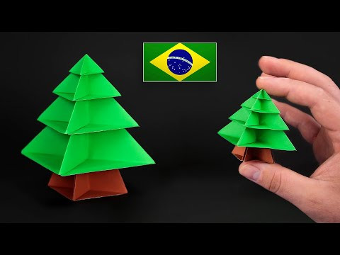 Origami: Árvore de Natal 3D - Instruções em Português PT-BR Origami: Árvore de Natal 3D - Instruções em Português PT-BR