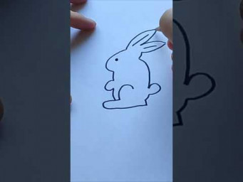 1 минута! Рисуем зайца или кролика #shorts