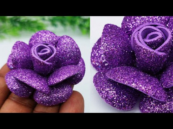 Foam Paper Rose Wall Hanging | Wall Decoration Ideas With Rose Flower | Paper Rose Wall Craft