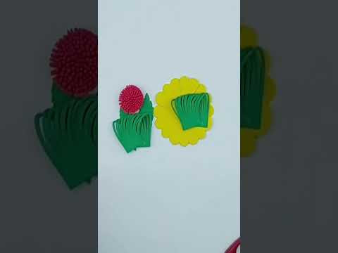 Beautiful Glitter Foam Flower Making Easy Tutorial #shorts Beautiful Glitter Foam Flower Making Easy Tutorial #shorts