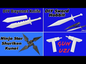 AMAZING! 4 ORIGAMI PAPER WEAPONS | How to Make Paper Gun | Paper Knife | Paper Ninja Star