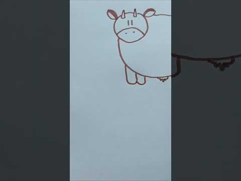 1 минута! Как нарисовать корову фломастером #shorts