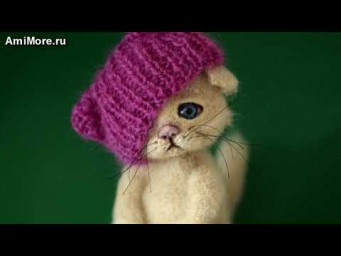 Амигуруми: схема Котик в шапочке. Игрушки вязаные крючком - Free crochet patterns.