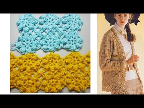 БЕЗОТРЫВНОЕ вязание крючком Фантастическое решение для жакета