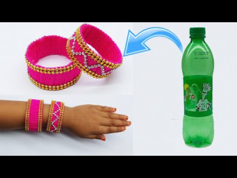 Easy Hand Bangle With Bottle, Bangle - Plastic Bottle Jewellery - Awesome Idea Of Silk Thread