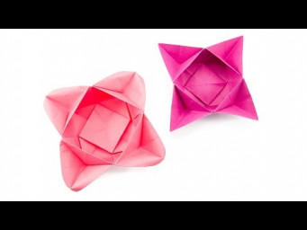 Origami Star Flower Bowl Tutorial - Paper Kawaii