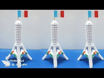 3d origami eiffel tower tutorial ,paper miniature eiffel tower | Tutorial de origami torre eiffel 3d