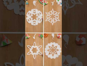 HOW TO MAKE 4 PAPER SNOWFLAKES STEP BY STEP | CHRISTMAS DECOR DIY INCL ART