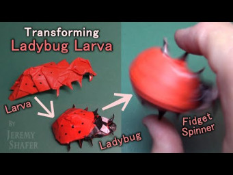 Origami Ladybug Larva Turns into a Ladybug AND Fidget Spinner!