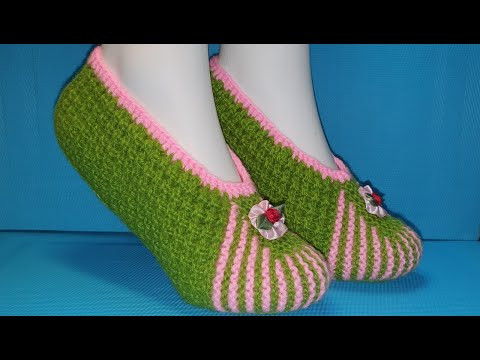 #443 КРАСИВЫЕ ТАПОЧКИ ЧАСТИЧНЫМ ВЯЗАНИЕМ. МАСТЕР КЛАСС. #443 КРАСИВЫЕ ТАПОЧКИ ЧАСТИЧНЫМ ВЯЗАНИЕМ. МАСТЕР КЛАСС.