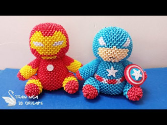 DIY Captain America toy tutorial P1 | Tutorial de capit&aacute;n am&eacute;rica en origami 3d.