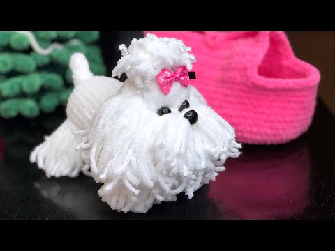 Самая милая вязаная собачка крючком 